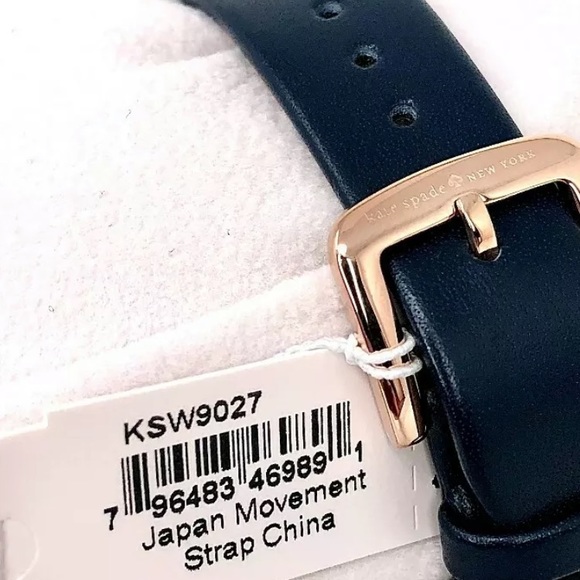 KATE SPADE NY Pink IP Blue Leather Metro Watch - Picture 6 of 6